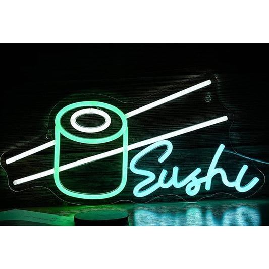 Tasty Bright Green Sushi LED Night Light Restaurant Wall Decoration