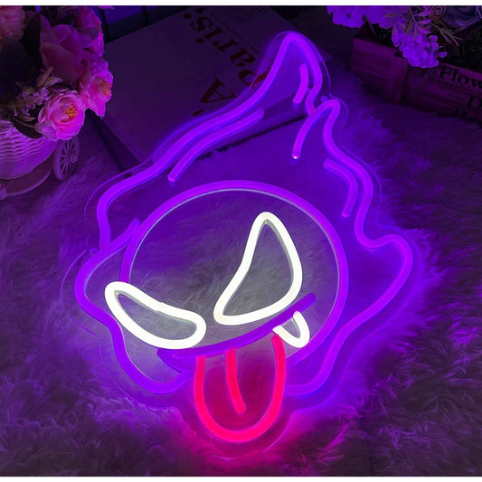 Fun Bright Purple Gastly Ghost Pokemon LED Night Light Game Room Decoration