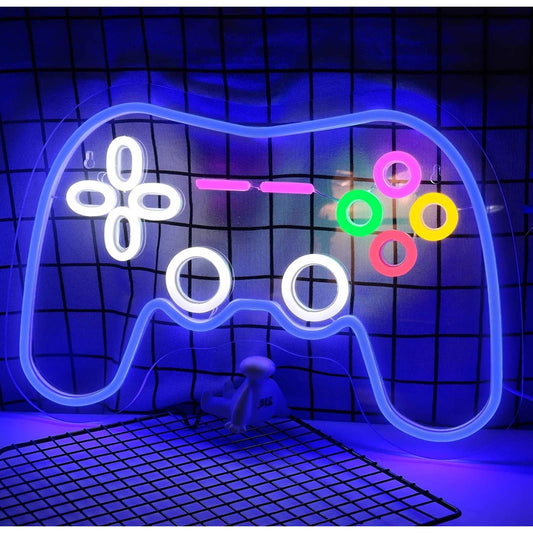 Fun Bright Blue Rainbow Circle Button Game Controller LED Night Light Decor