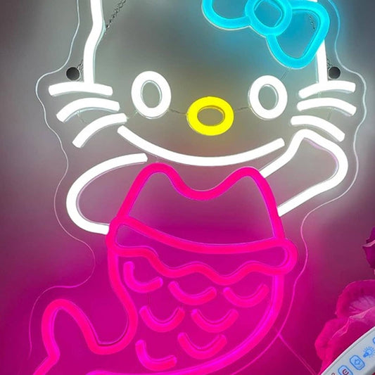 Lovely Pink Bright Hello Kitty LED Night Light Japan Anime Room Wall Decor