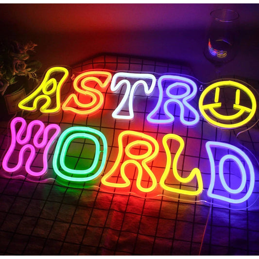Fun Bright Colorful Rainbow Astro World Smiley Face LED Night Light Room Wall De