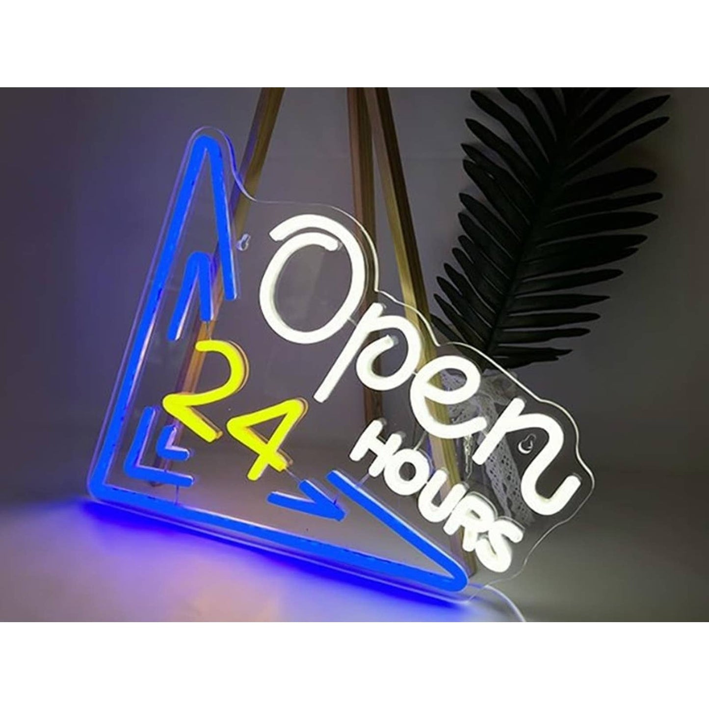 Cool Fun Vivid Bright Blue Open 24 Hours LED Night Light Business Store Sign