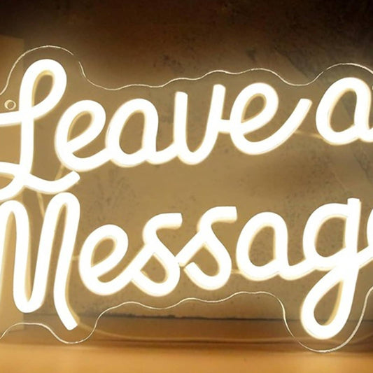 Fun Vivid Bright White “Leave A Message” LED Night Light Room Wall Decor