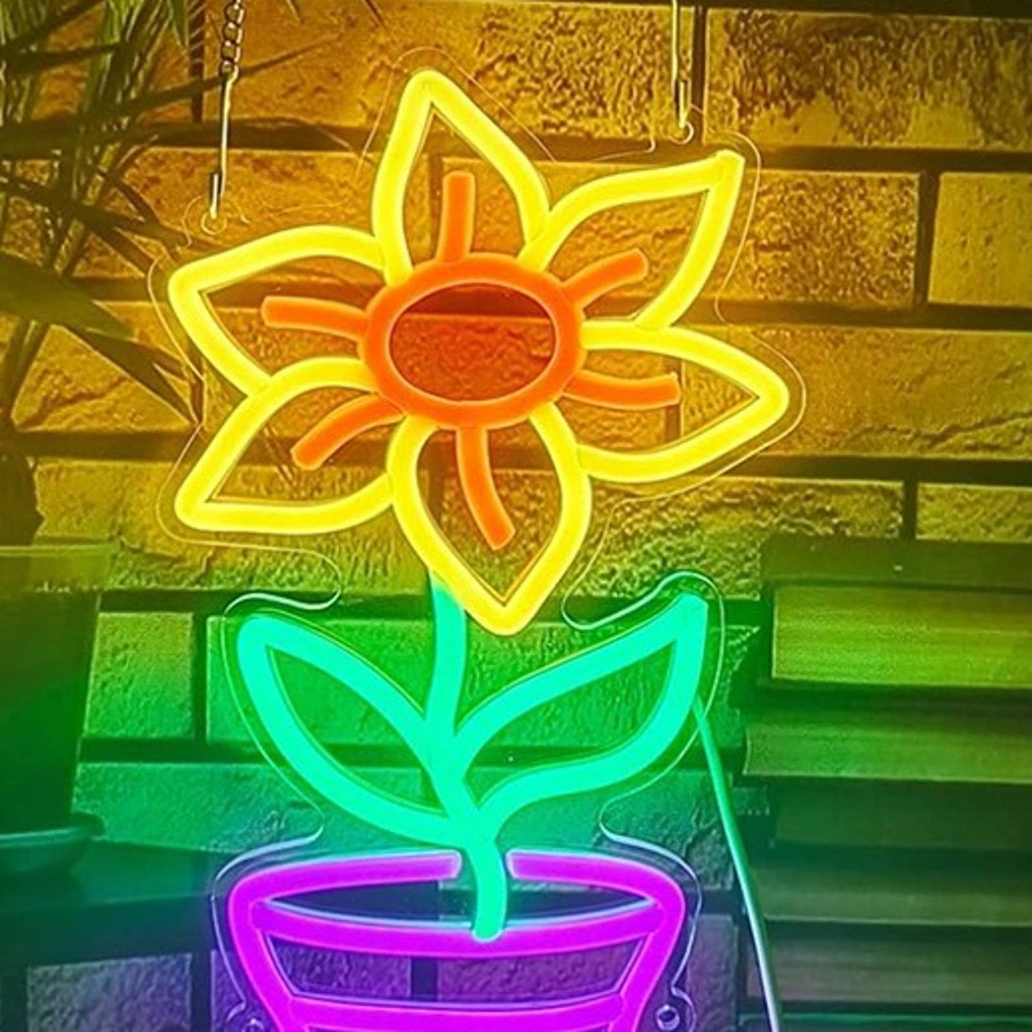 Lovely Vivid Bright Colorful Flower LED Night Light Room Wall Decor