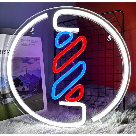 Unique bright Modern Barber Shop LED Night Light Sign Business Store Salon Decor