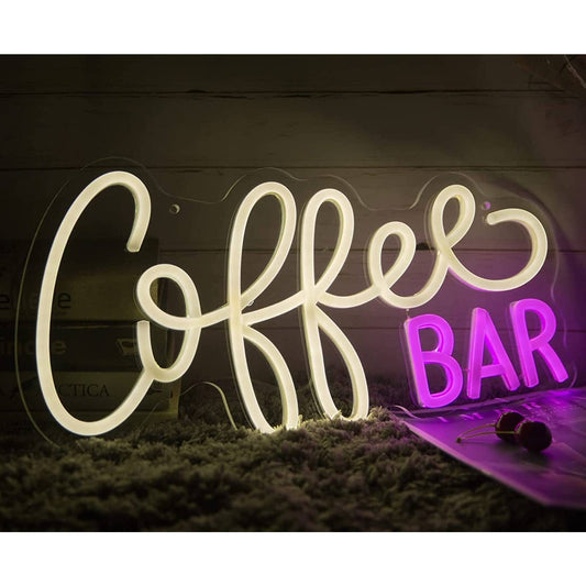 Lovely Bright White / Pink Coffee Bar LED Night Light Room Wall Decoration