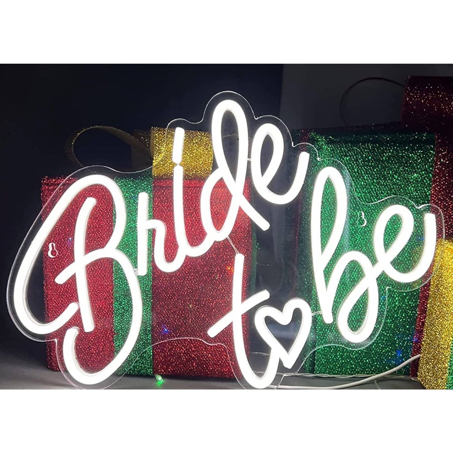 Simple Bright White “Bride to Be” Heart LED Light Room Wall Celebration Decor