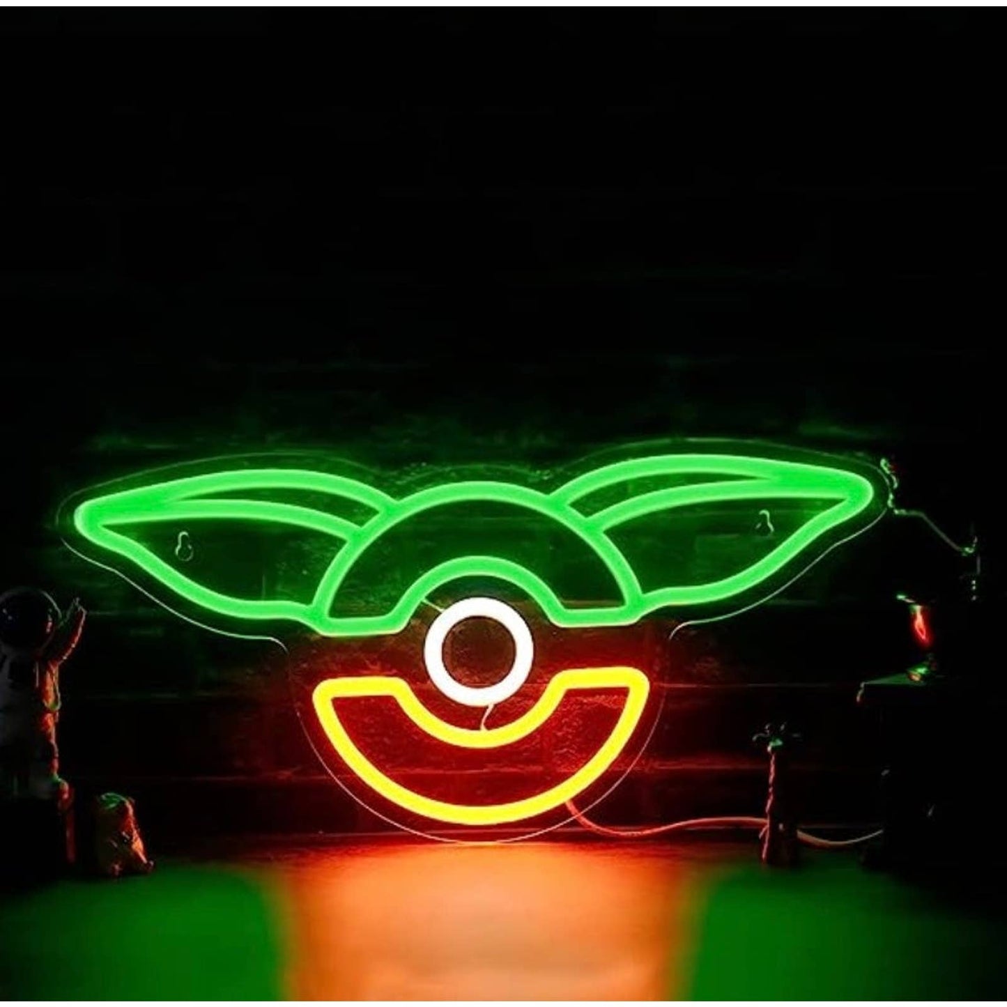 Fun Bright Green Yoda Ear Grogu Pokeball LED Night Light Pokemon StarWars Decor
