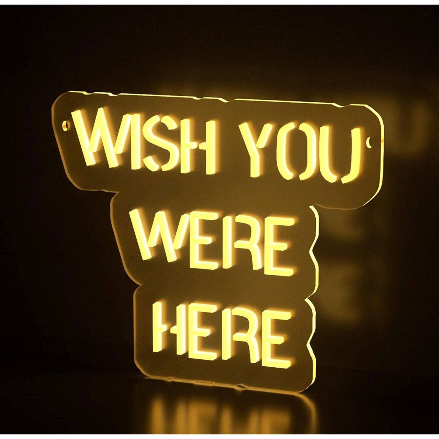 Bright Warm “Wish You Were Here” LED Night Light Room Wall Decoration