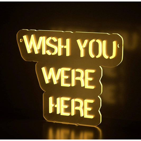 Bright Warm “Wish You Were Here” LED Night Light Room Wall Decoration