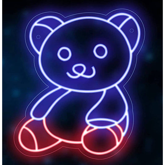 Lovely Bright Teddy Bear LED Night Light Room Wall Decoration