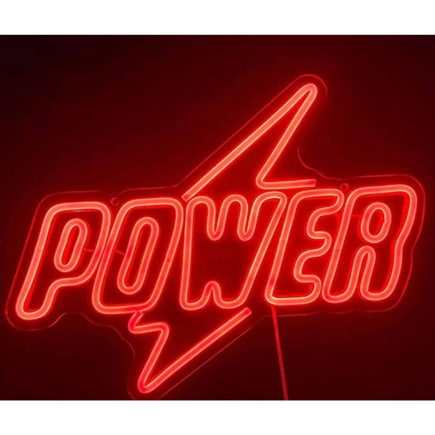 Bright Red Power Lightning Bolt LED Night Light Room Wall Decoration