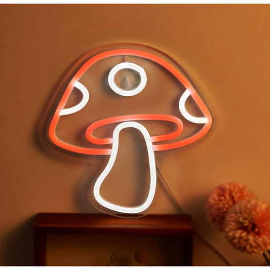 Simple Red & White Mushroom LED Night Light Room Wall Decoration