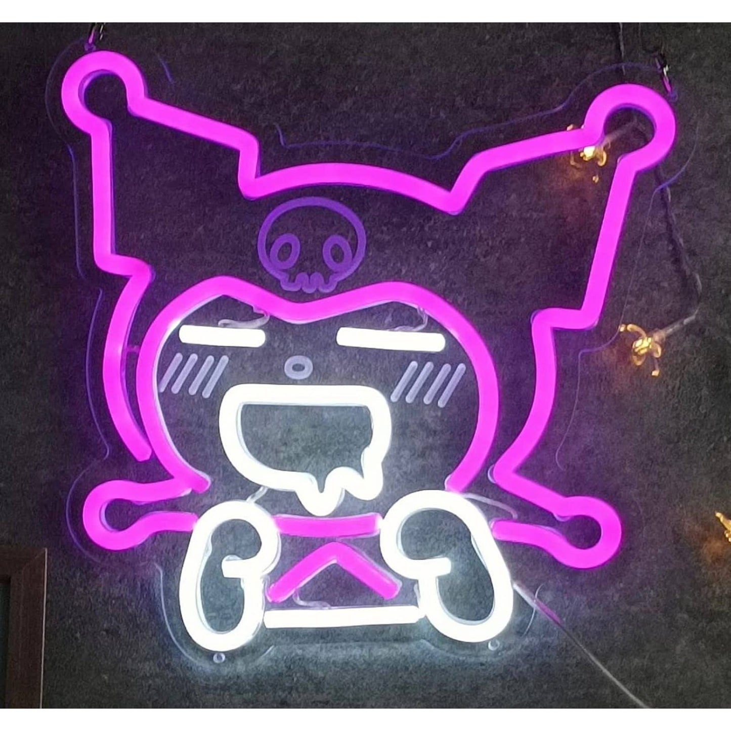 Cute Bright Pink Kuromi Anime LED Night Light Anime Japan Room Wall Decoration