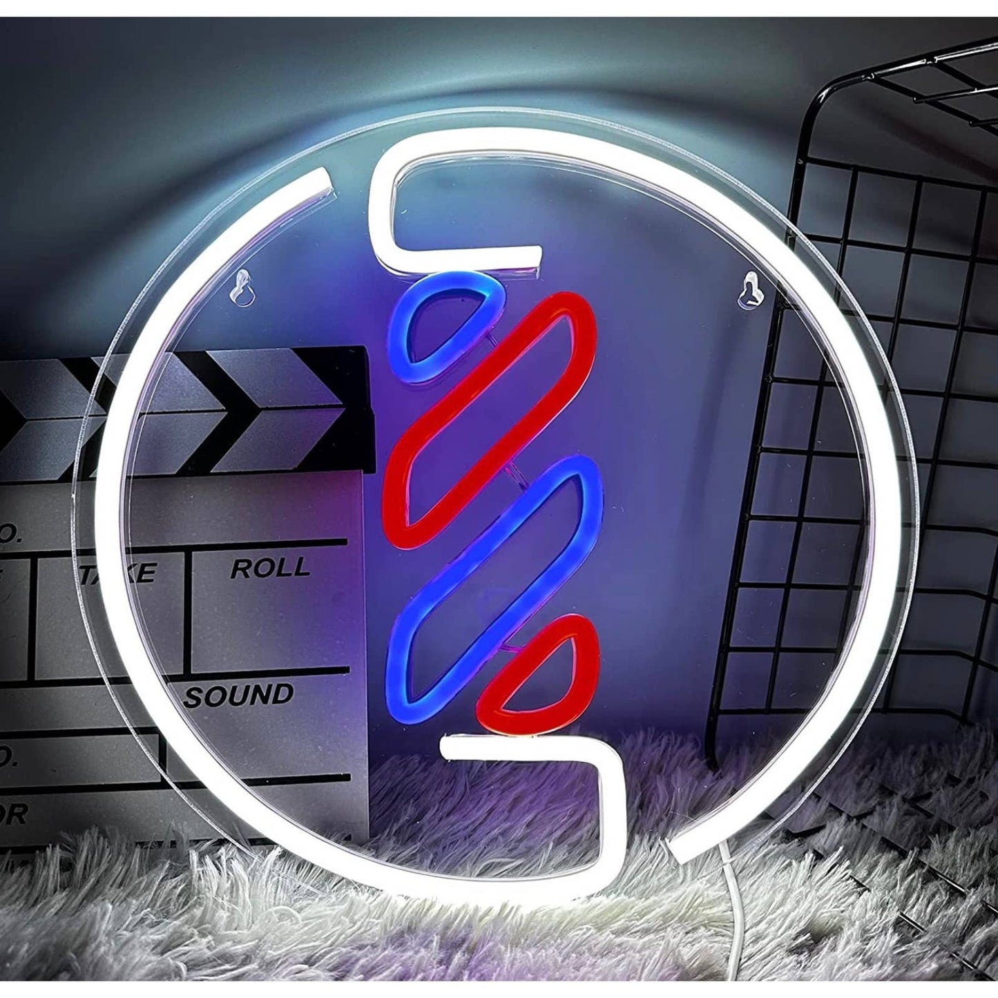 Unique bright Modern Barber Shop LED Night Light Sign Business Store Salon Decor
