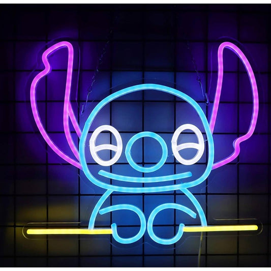 Lovely Bright Blue Fun Lilo & Stitch LED Night Light Disney Wall Decor