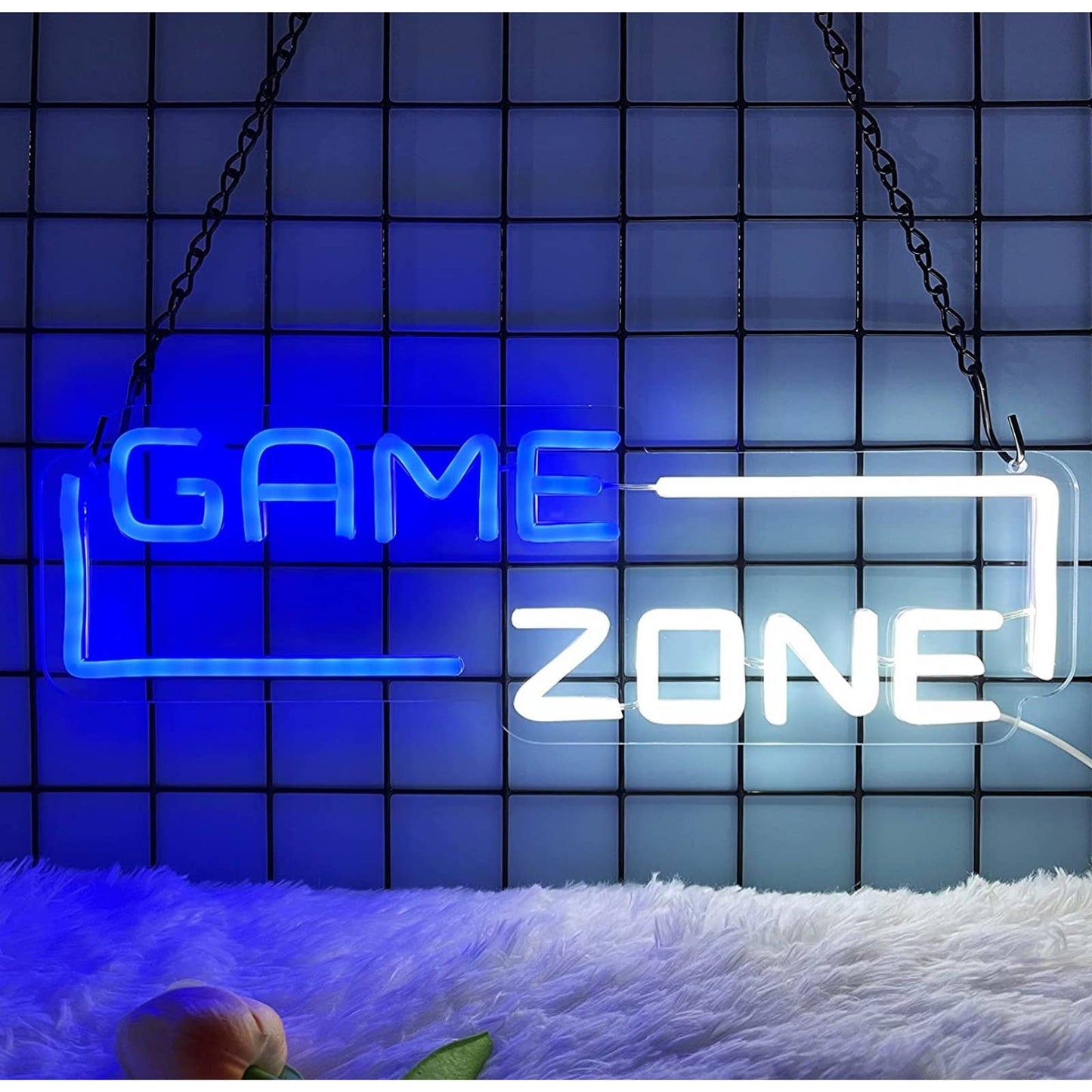 Cool Bright Blue / White Game Zone LED Night Light Room Wall Decoration