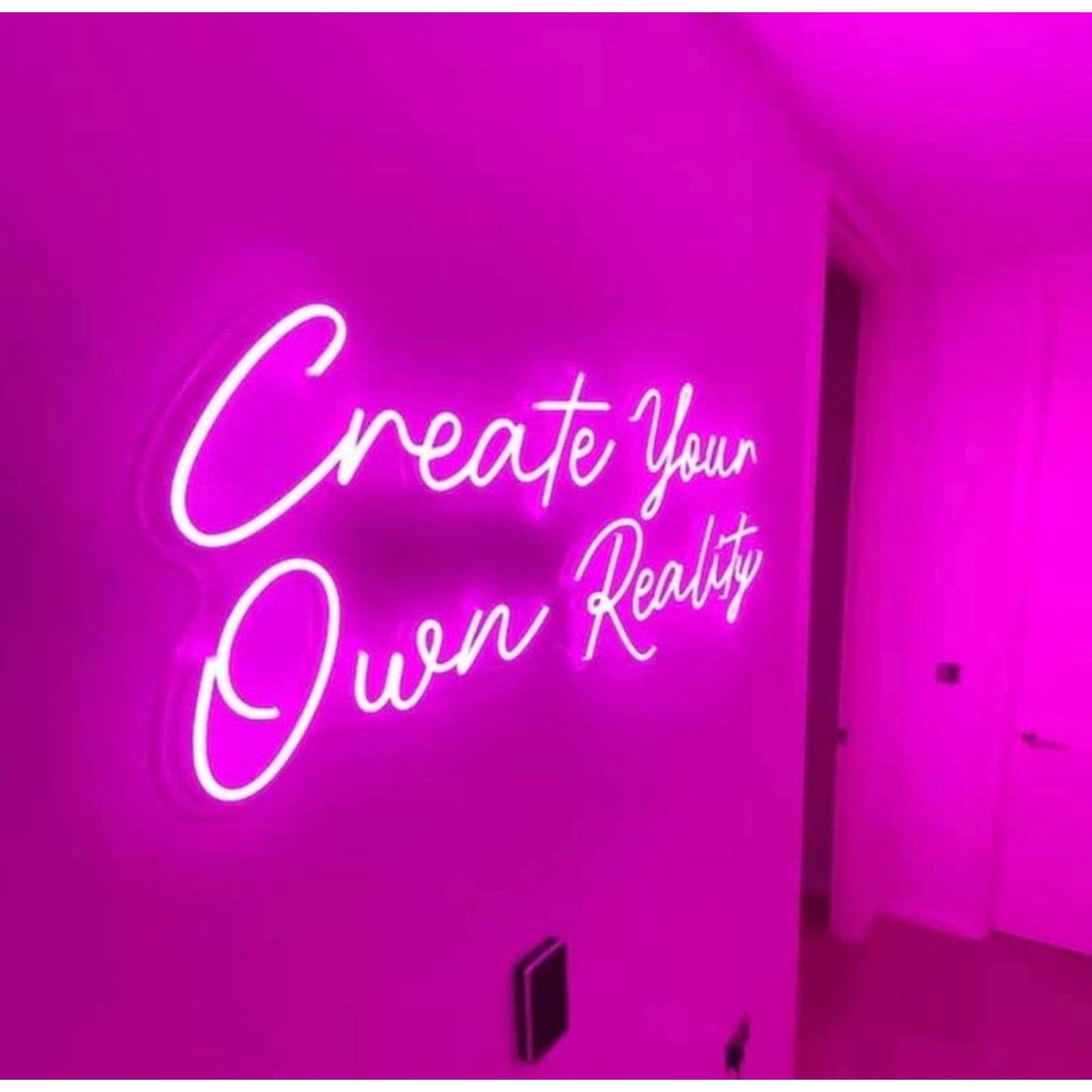 Empowering Bright “Create Your Own Reality” LED Night Light Room Wall Decoration