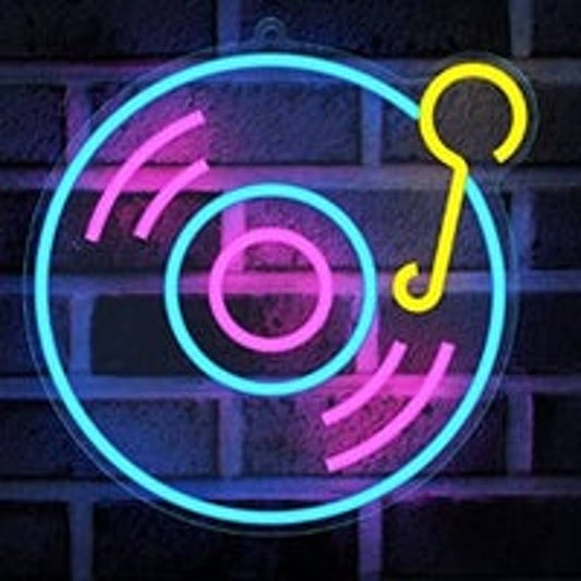 Lovely Vivid Bright Blue Music Record LED Night Light Room Wall Decoration