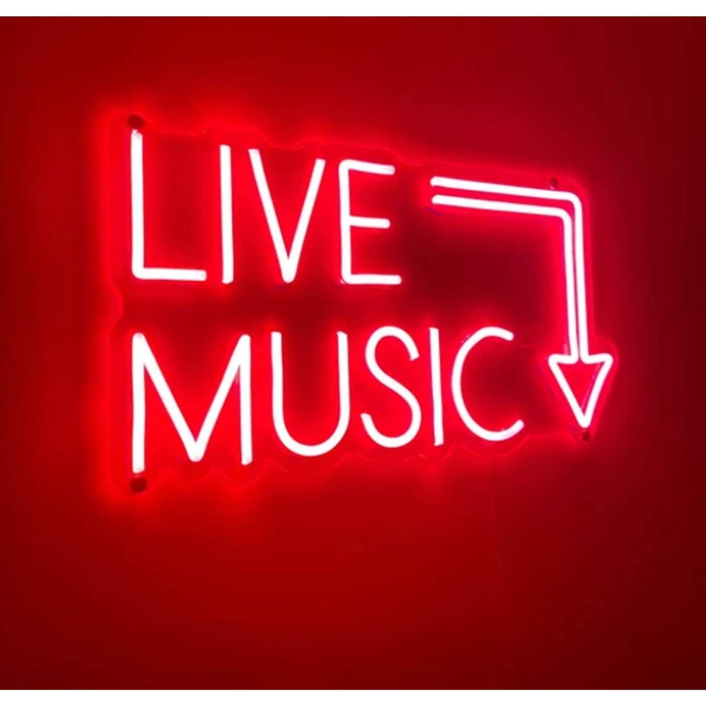 Fun Bright Red Live Music Arrow Sign LED Night Light Wall Party Concert Decorati