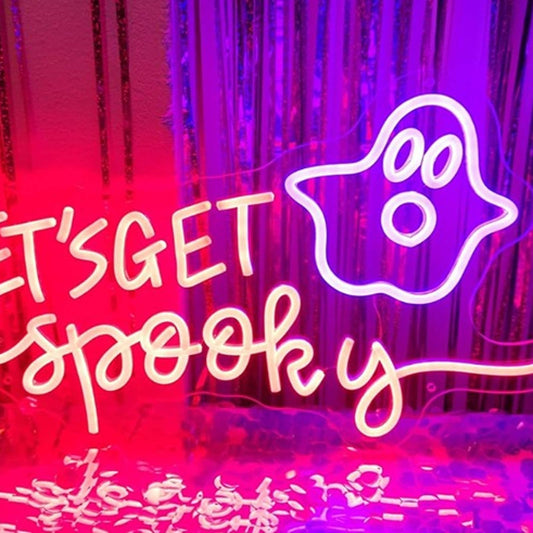 Fun Bright “Let’s Get Spooky” Ghost LED Night Light Room Wall Decor