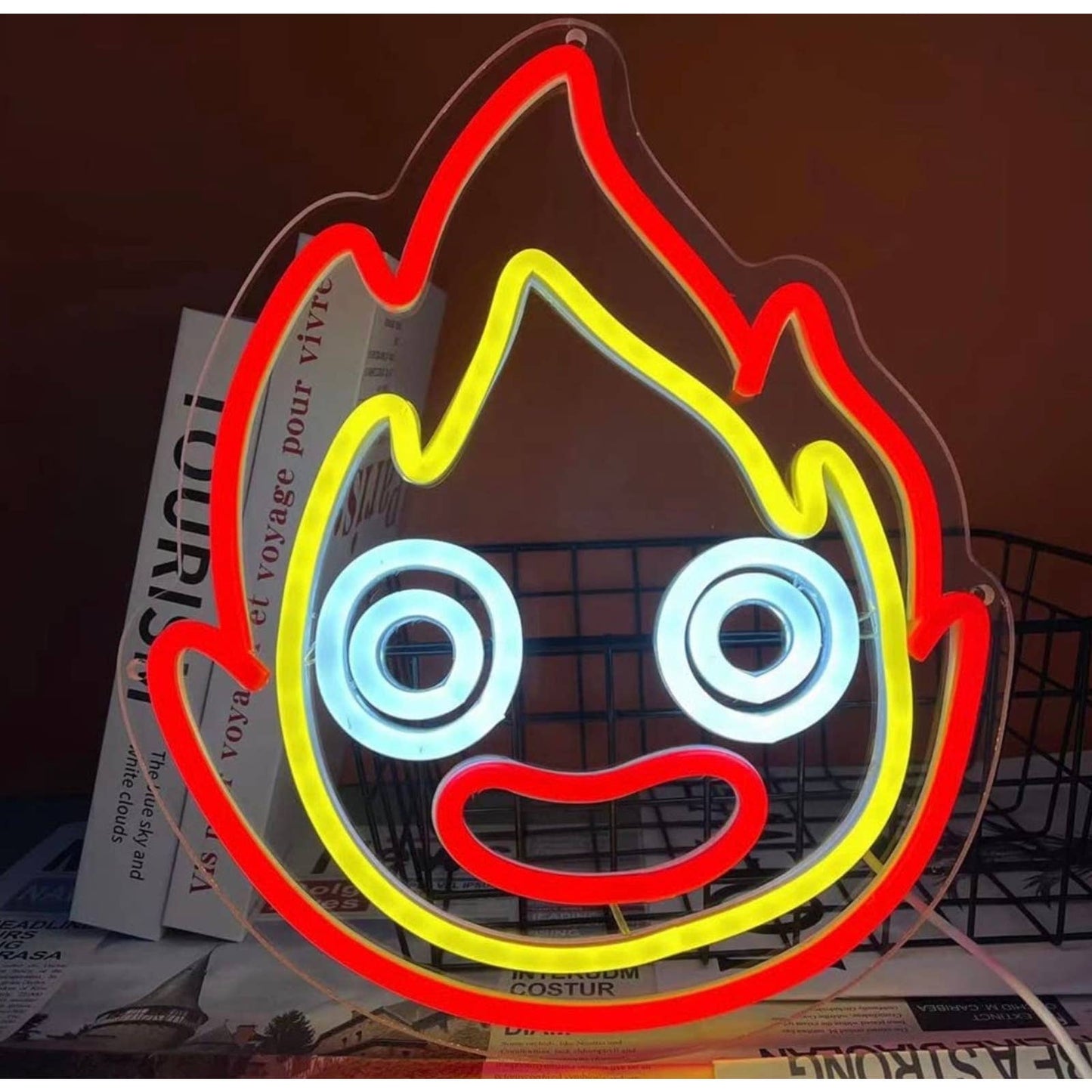 Cute Bright Happy Fireball LED Night Light Room Wall Decoration