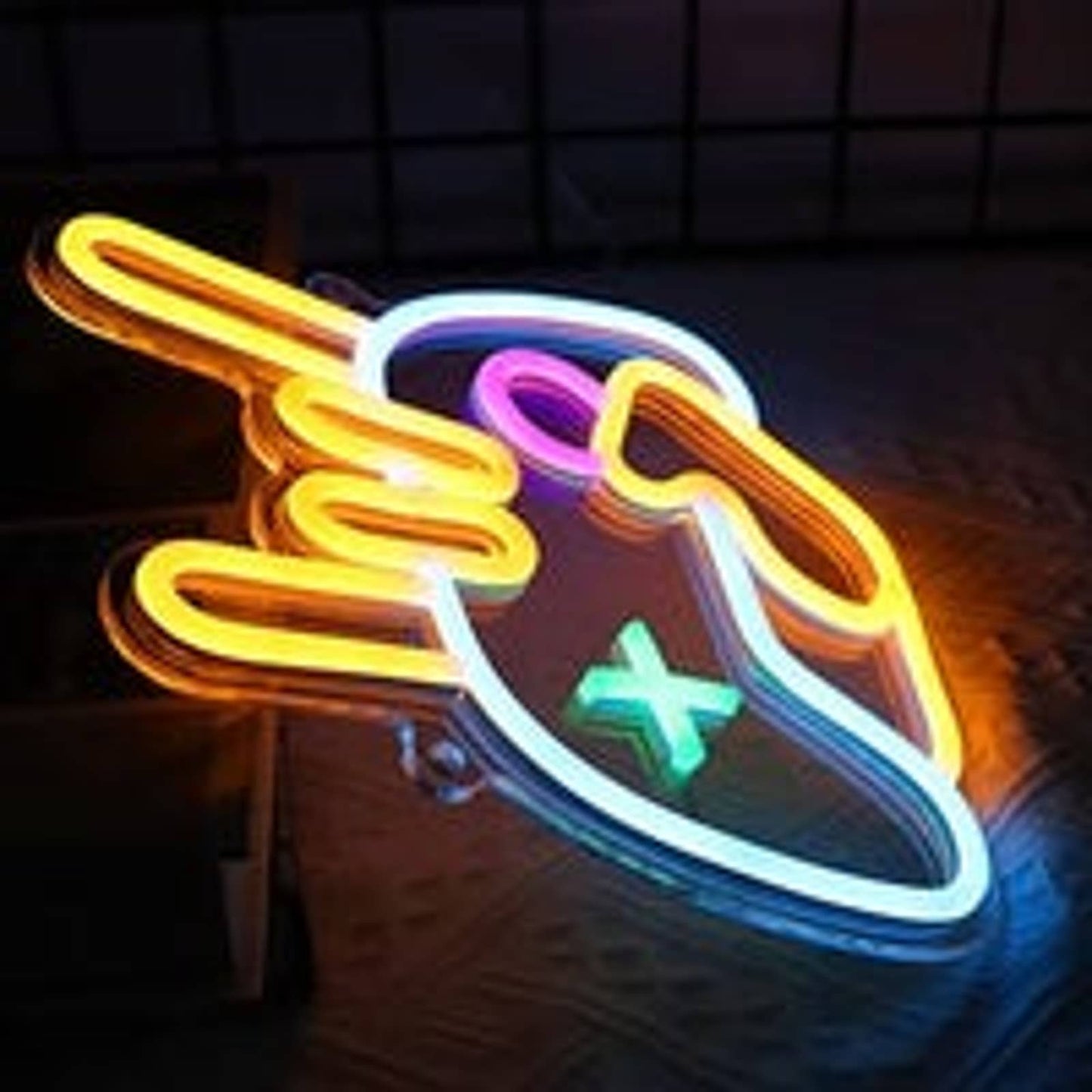 Fun Bright Colorful Game Controller Hand LED Night Light Room Wall Decoration