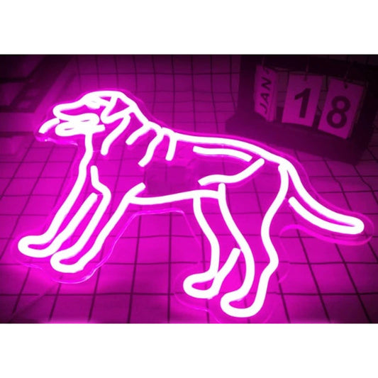 Lovely Bright Pink Labrador Retriever Puppy Dog LED Night Light Room Wall Decora