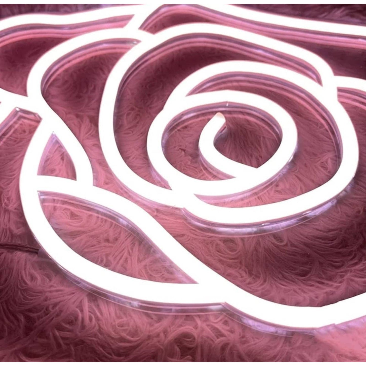 Adorable Bright Soft Pink Rose LED Night Light Love Room Wall Art Decoration