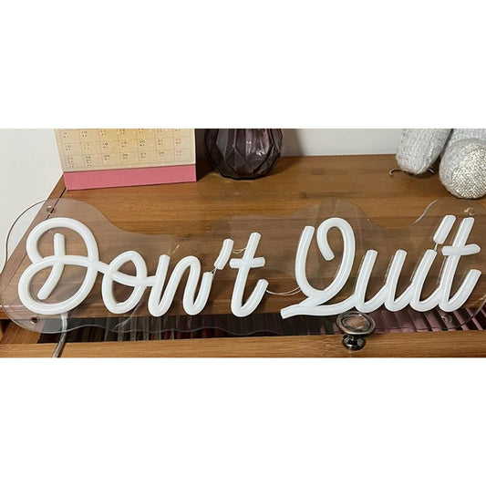 Vivid Bright White “Don’t Quit” LED Light Room Wall Motivation Decoration