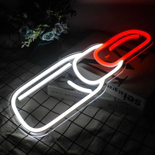 Lovely Bright Red Lipstick LED Night Light Room Wall Decoration