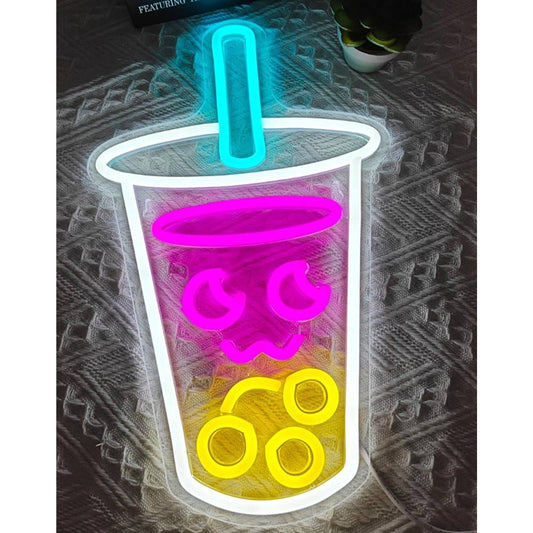 Fun Vivid Bright Boba Tea Cup LED Night Light Room Wall Anime Decor