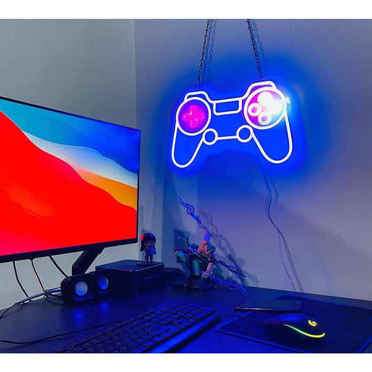 Fun Vivid Bright Blue PS5 Rainbow Button LED Night Light Room Wall Decoration
