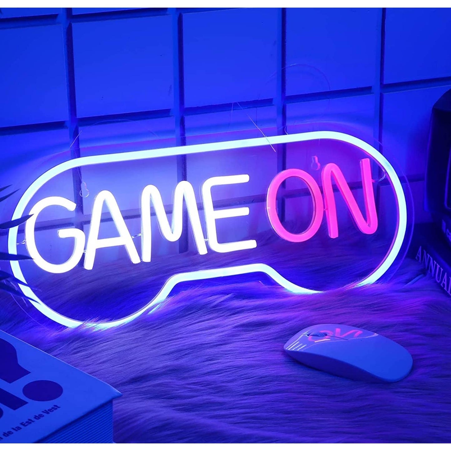 Bright Blue SNES Inspired Game On Controller LED Night Light Room Wall Decoratio