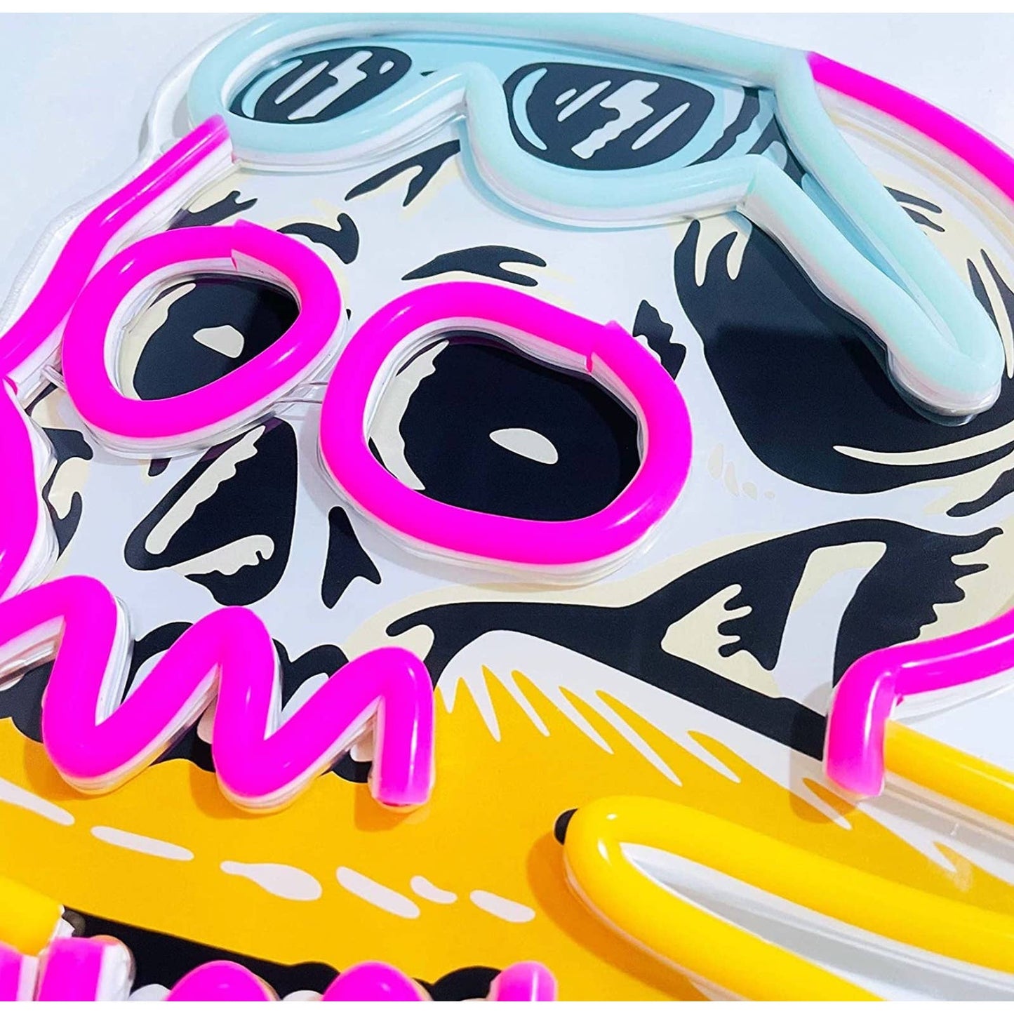 Fun Bright Pink Skull Lighting Sunglasses LED Night Light Room Wall Decoraton