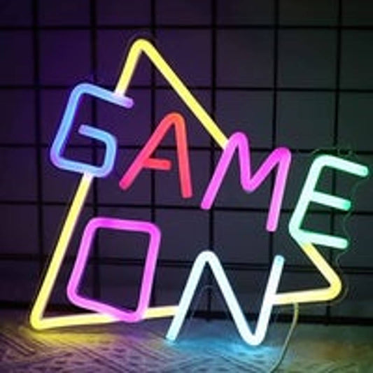 Fun Vivid Bright Colorful Game On Triangle LED Night Light Room Wall Decor