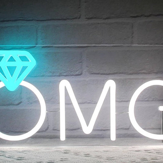 Lovely Bright White OMG Diamond Ring LED Night Light Engagement Decor