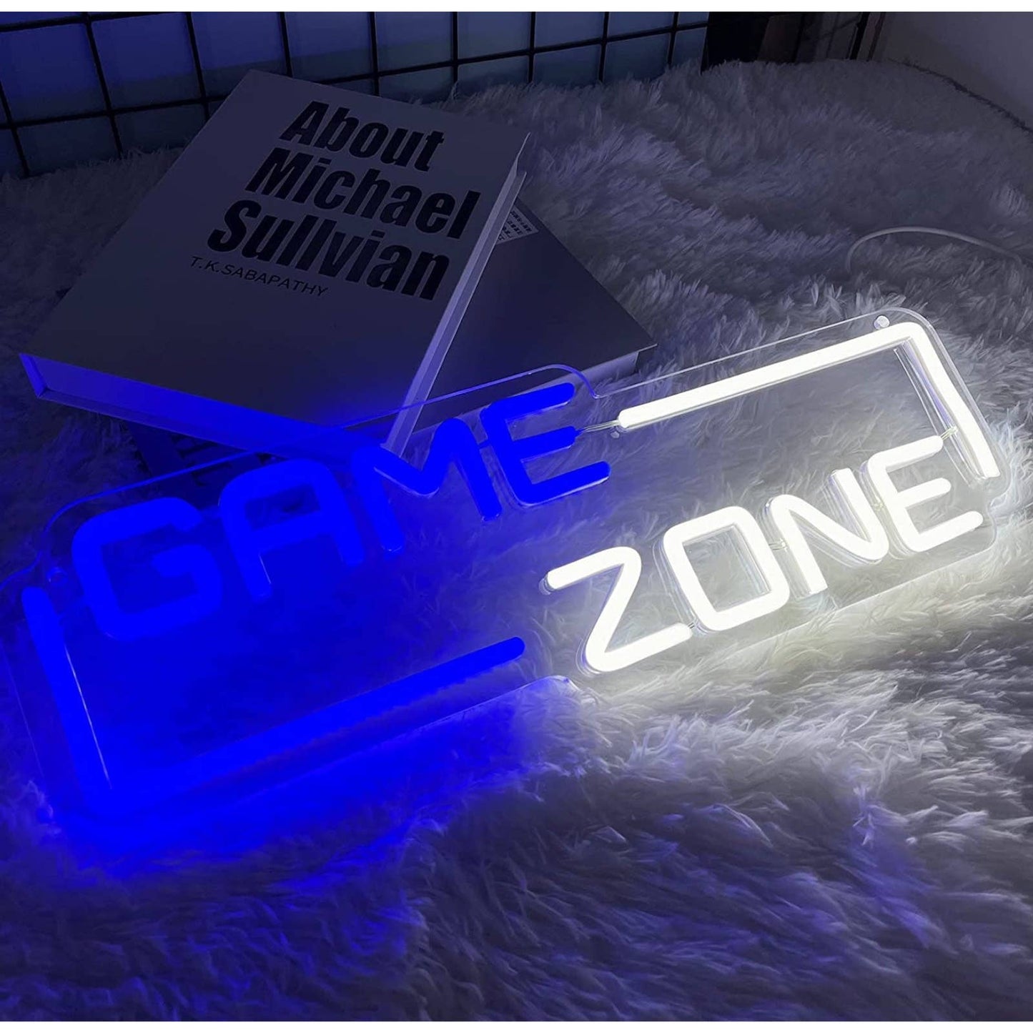 Cool Bright Blue / White Game Zone LED Night Light Room Wall Decoration