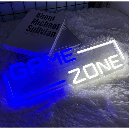 Cool Bright Blue / White Game Zone LED Night Light Room Wall Decoration