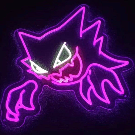 Spooky Bright Purple Haunter Ghost Pokemon LED Night Light Room Wall Decor