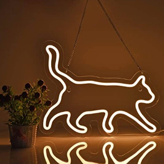 Lovely Bright Roaming Kitty Cat LED Night Light Room Wall Decoration