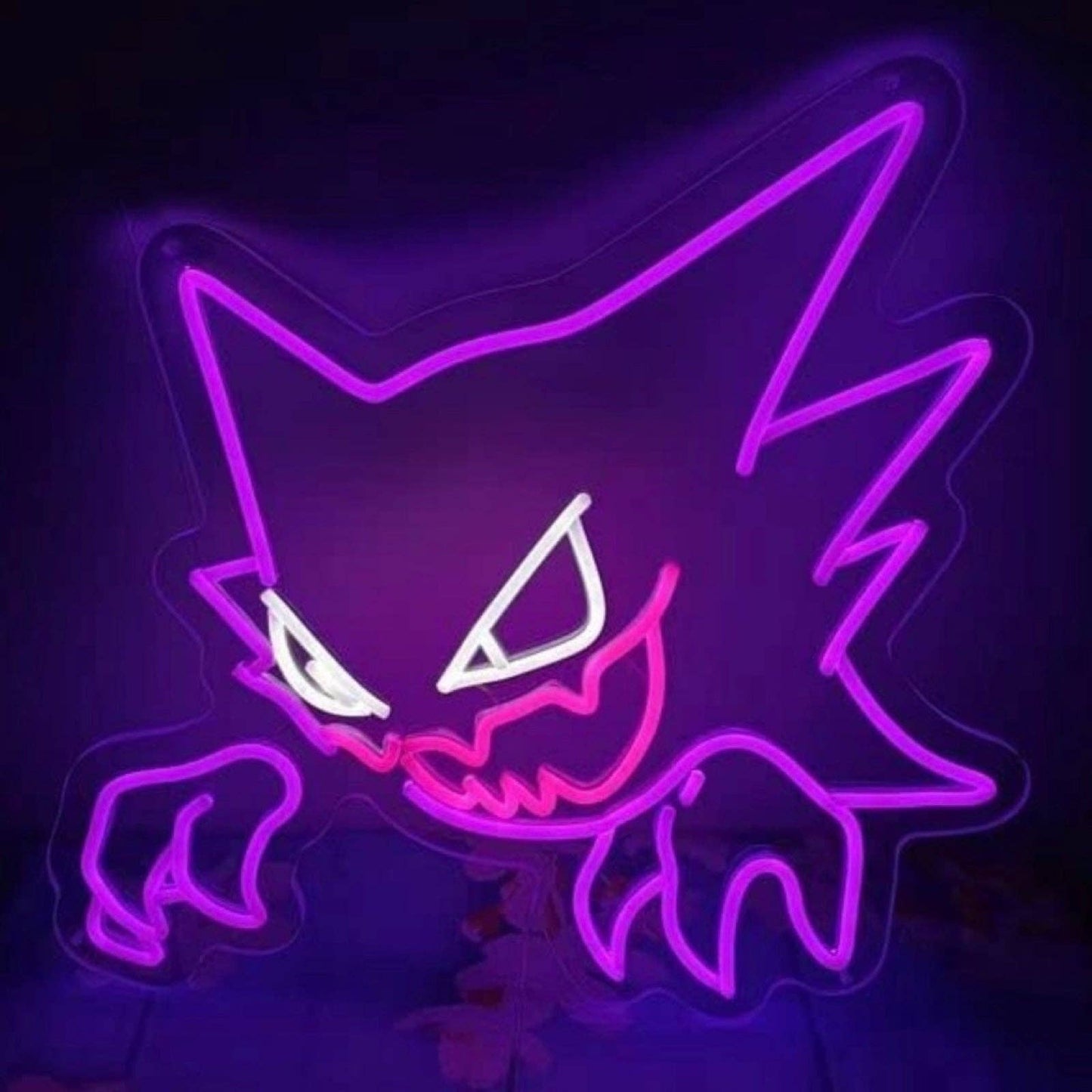 Spooky Bright Purple Haunter Ghost Pokemon LED Night Light Room Wall Decor
