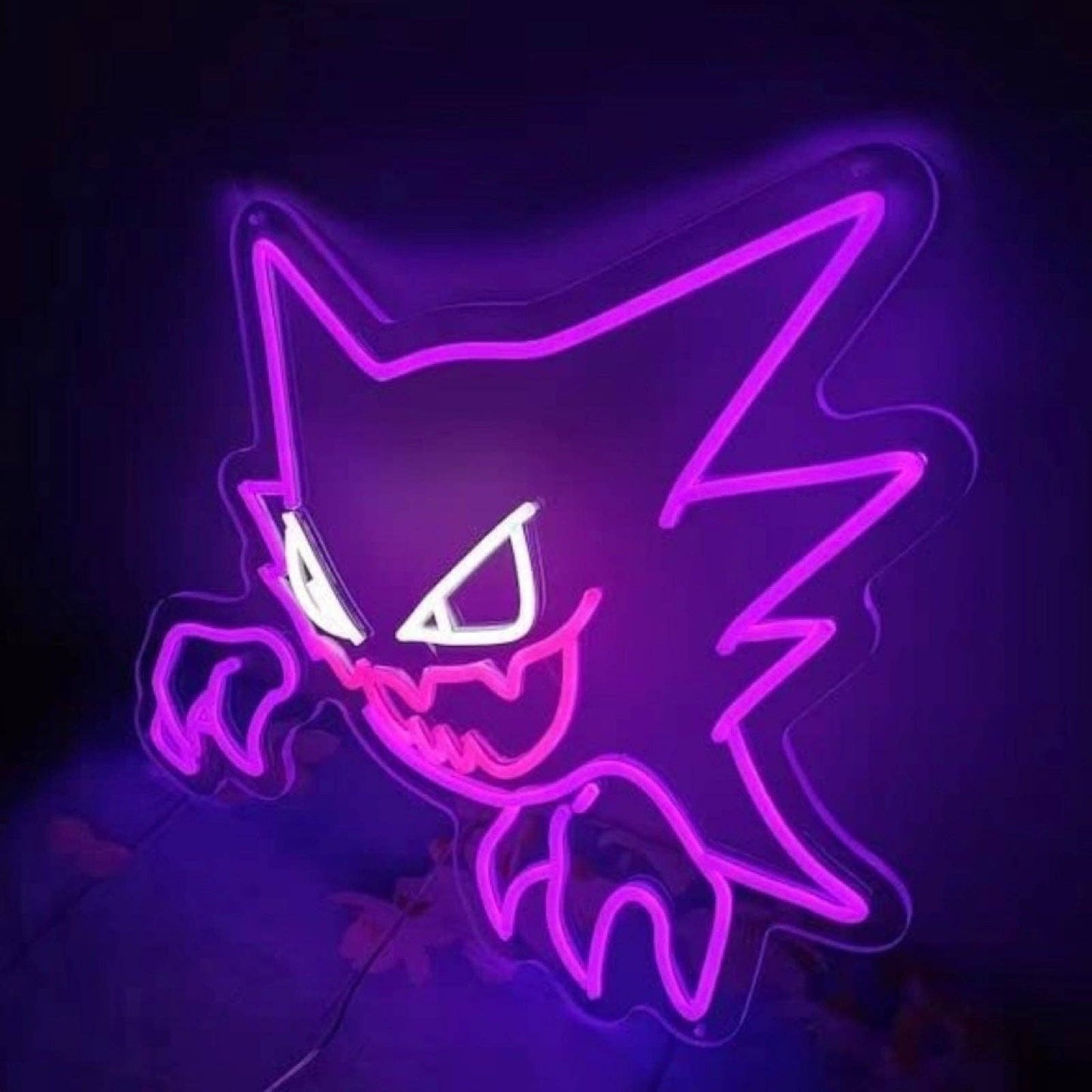 Spooky Bright Purple Haunter Ghost Pokemon LED Night Light Room Wall Decor