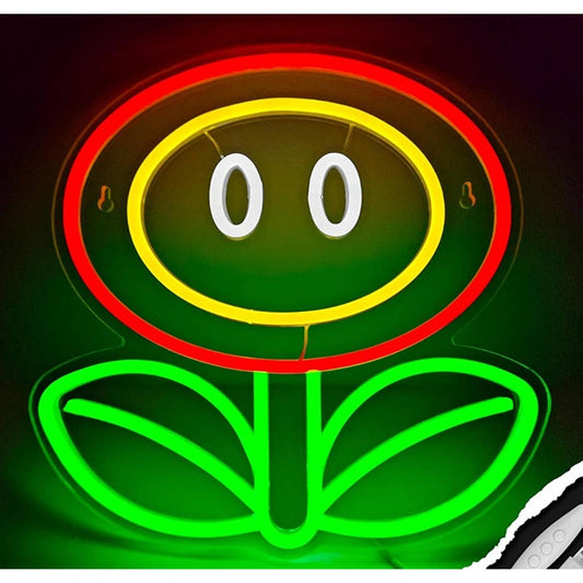Fun Bright Super Mario Bros. Fire Flower LED Night Light Video Game Room Decor