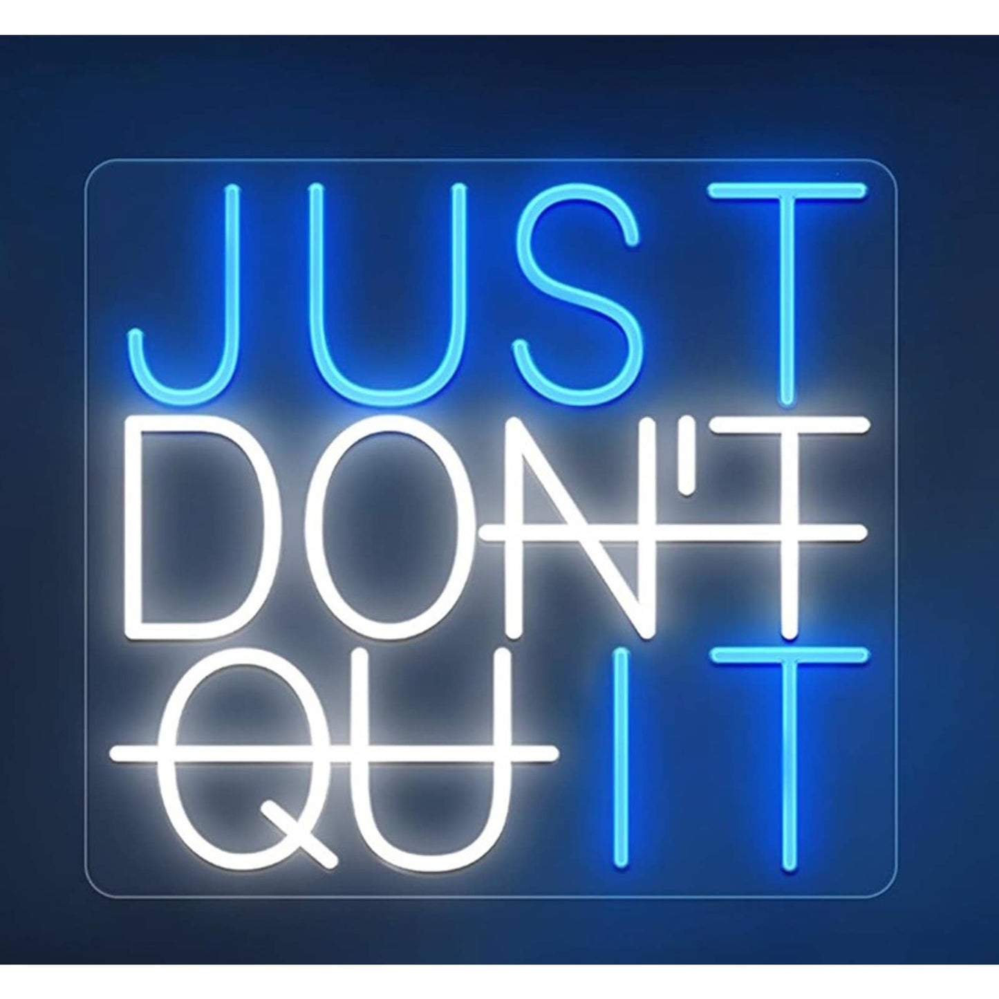 Fun Vivid Bright Blue/White Just Dont Quit LED Night Light Room Wall Decor