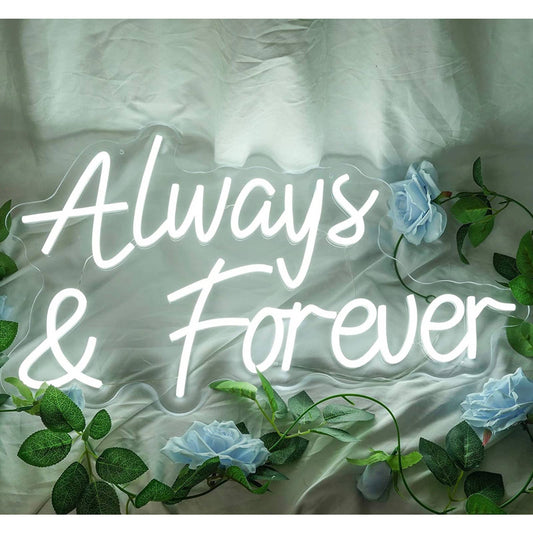 Lovely Bright Vivid White Always & Forever LED Night Light Room Wall Decor