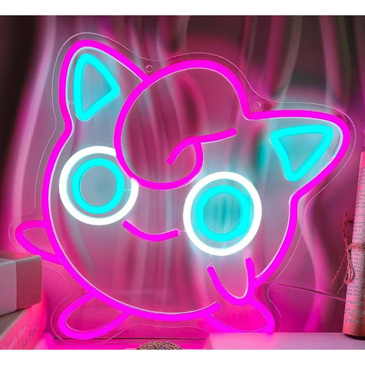 Vivid Fun Bright Pink Happy Jiggypuff LED Night Light Pokemon Decor