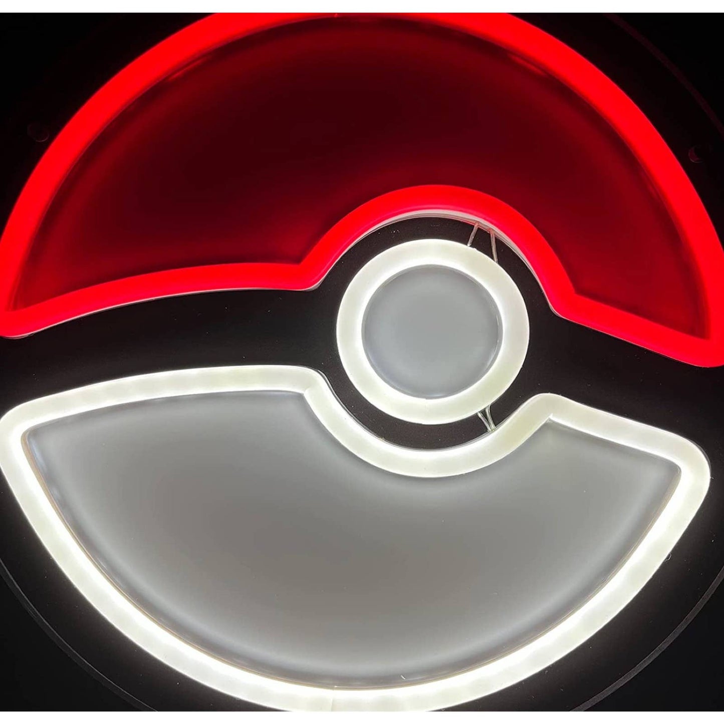 Fun Bright Red / White Pokeball LED Night Light Pokemon Room Wall Decoration