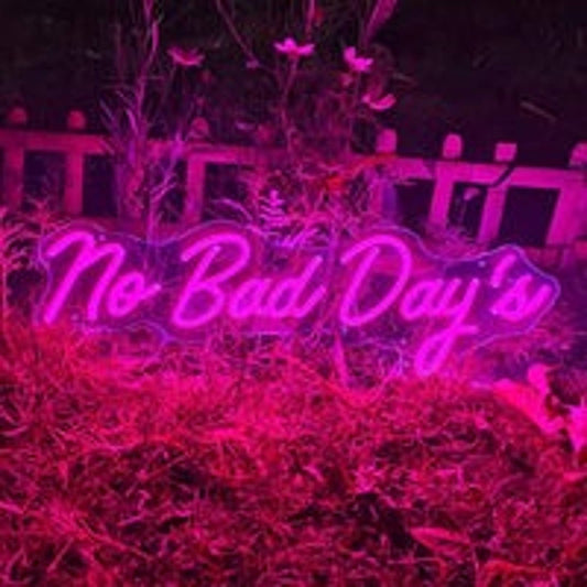 Lovely Bright Pink “No Bad Days” LED Night Light Room Wall Decoration