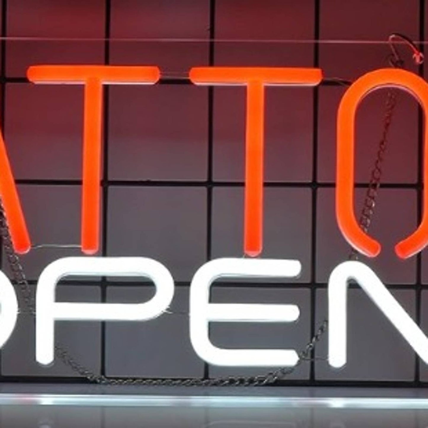 Bright Red/White Tattoo Open LED Light Business Store Shop Sign Decor